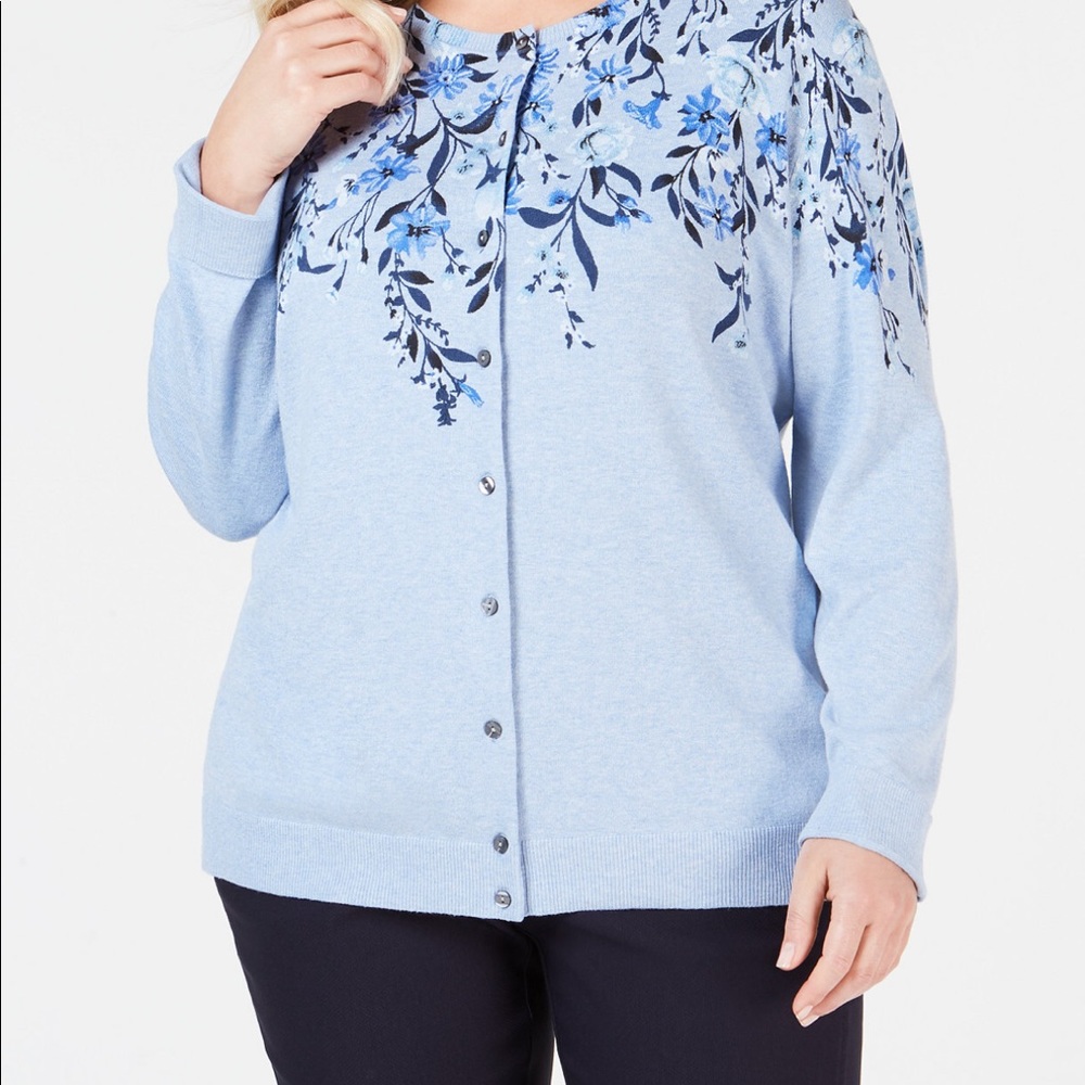 💙Karen Scott Floral-print women’s cardigan💙